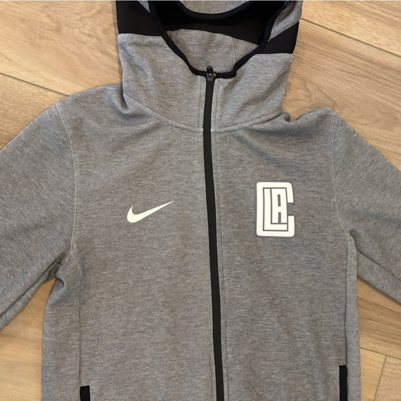 Nike NBA Los Angeles Clippers Full Zip Grey Showtime Hooded Jacket Men’s S NWOT - Picture 2 of 8